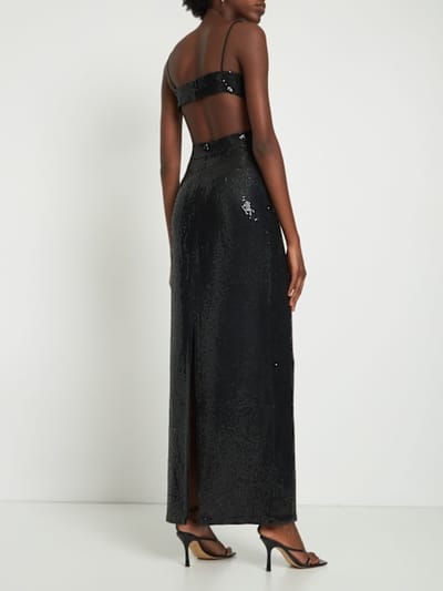 Michael Kors Collection: Embellished crepe sable cutout gown
