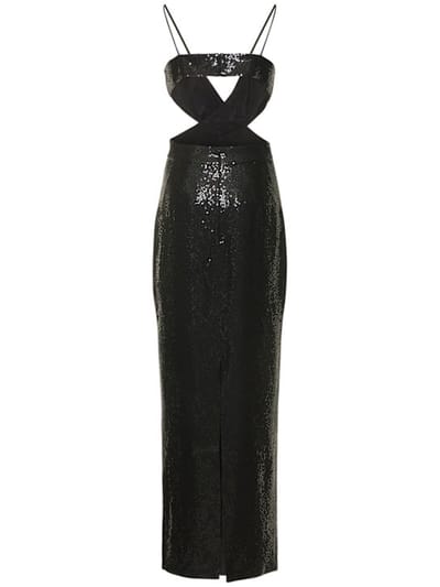 Michael Kors Collection: Embellished crepe sable cutout gown