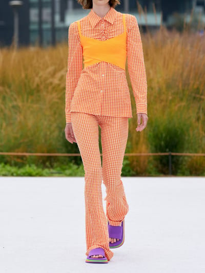 MSGM: Techno stretch ribbed knit top