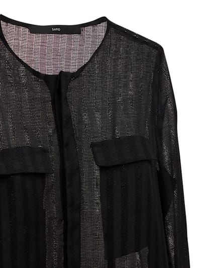 SAPIO: Semi-sheer striped shirt dress