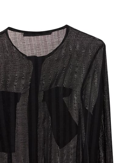 SAPIO: Semi-sheer striped shirt dress