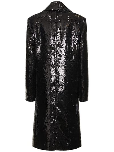 Michael Kors Collection: Chesterfield亮片双排扣大衣