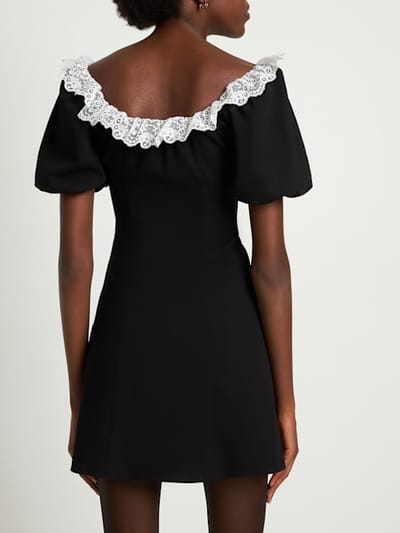 Alessandra Rich: Vestido corto de lana virgen