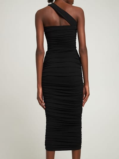 Michael Kors Collection: Ruched one-shoulder midi dress