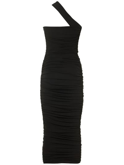 Michael Kors Collection: Ruched one-shoulder midi dress