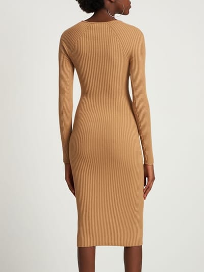 Giuseppe Di Morabito: Ribbed knit cut-out midi dress
