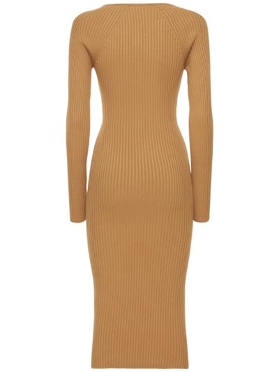 Giuseppe Di Morabito: Ribbed knit cut-out midi dress