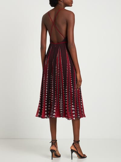 ALTUZARRA: Robe midi plissée à col V