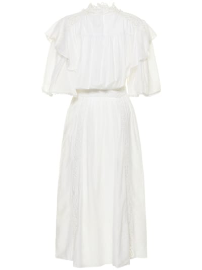 Marant Etoile: Baumwollkleid mit Spitzeneinsätzen