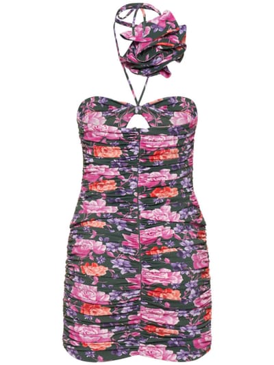 Magda Butrym: Ruched floral print mini dress