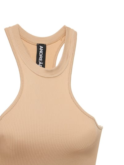 Andreadamo: Ribbed mini dress with cut-out