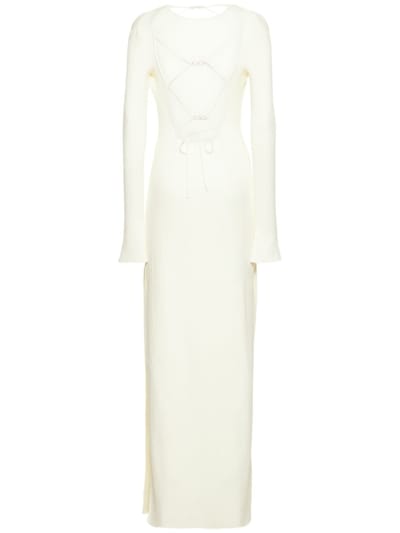 Mach & Mach: Long ribbed knit dress