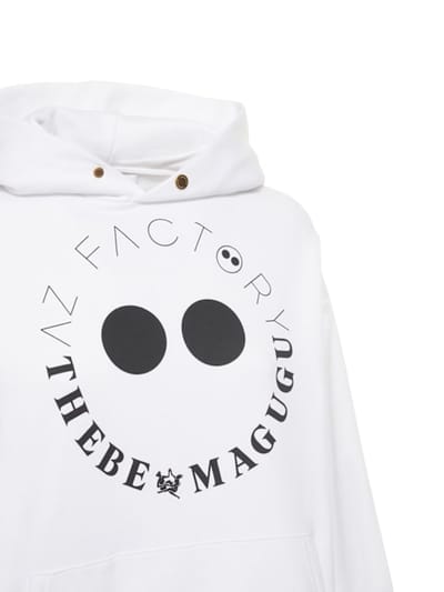 AZ FACTORY: Thebe Bagugu logo棉质平纹针织连帽卫衣