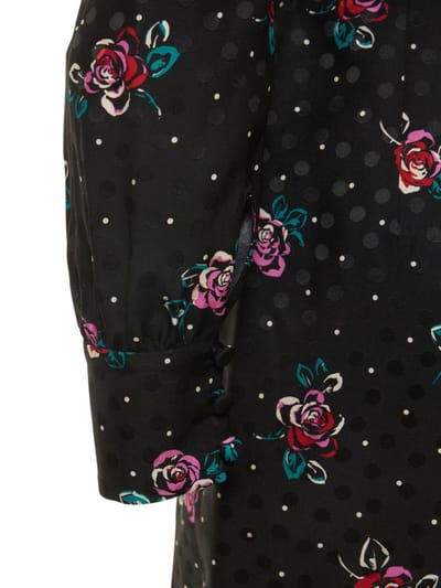 Alessandra Rich: Vestido corto de seda con mangas abullonadas