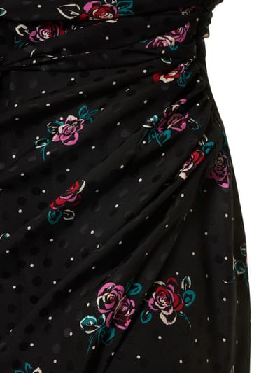 Alessandra Rich: Vestido corto de seda con mangas abullonadas