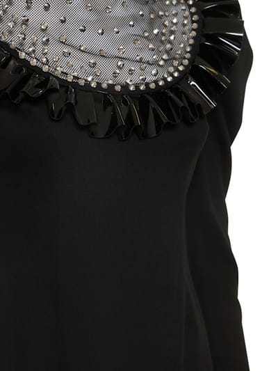 Alessandra Rich: Vestido corto de lana con cristales