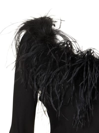 Giuseppe Di Morabito: Feather-trimmed mini dress