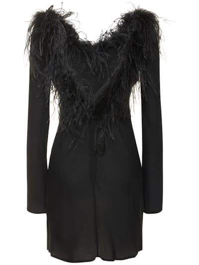 Giuseppe Di Morabito: Feather-trimmed mini dress