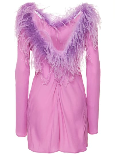 Giuseppe Di Morabito: Feather-trimmed mini dress