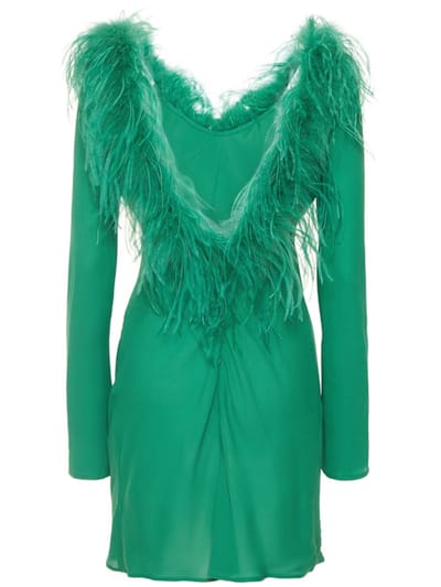 Giuseppe Di Morabito: Feather-trimmed mini dress
