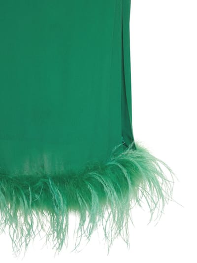 Giuseppe Di Morabito: Midi dress with feather trim