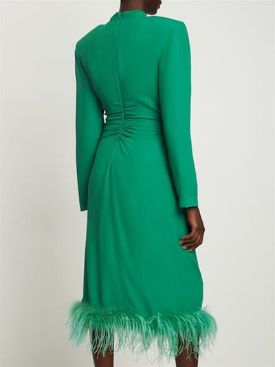Giuseppe Di Morabito: Midi dress with feather trim