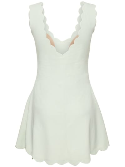 Marysia: Vestido corto acampanado con festones