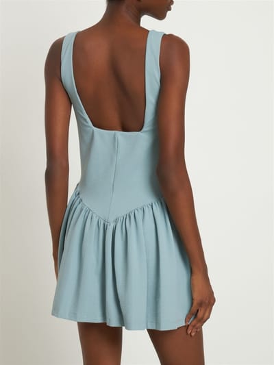 Marysia: Vestido corto acampanado elástico