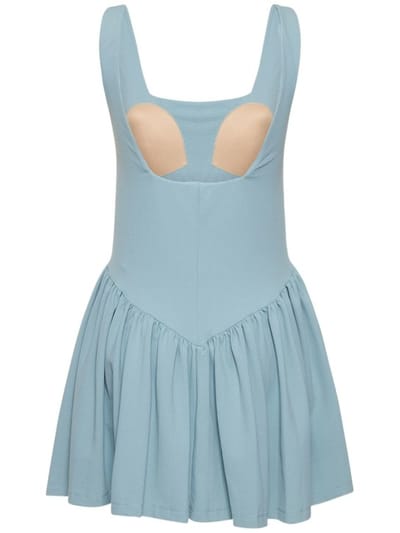 Marysia: Vestido corto acampanado elástico