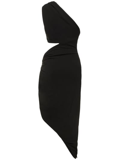 Michael Kors Collection: One-shoulder jersey cut-out dress