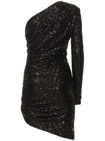 Michael Kors Collection: One-shoulder sequined mini dress