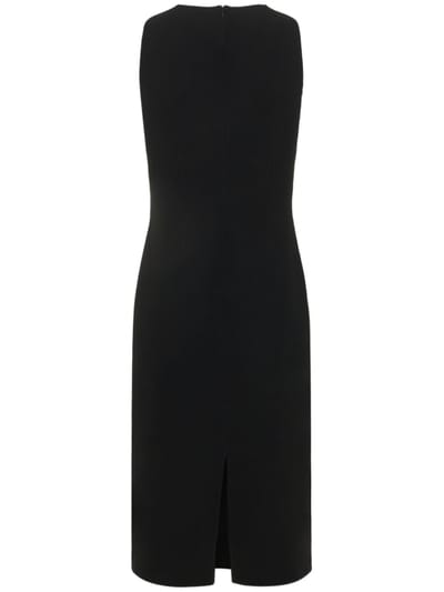 Michael Kors Collection: Wool midi dress with crossover neckline