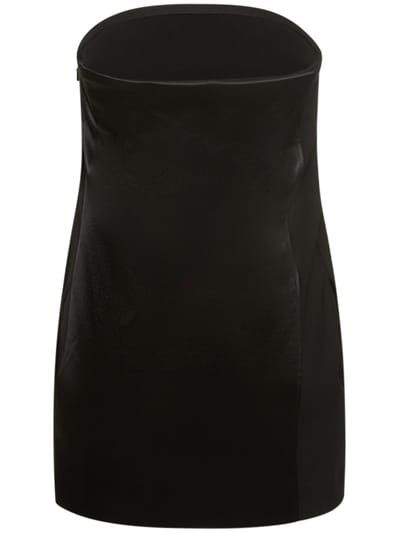 16arlington: Strapless satin mini dress