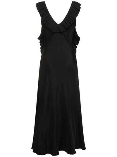Jil Sander: Vestido largo con volantes