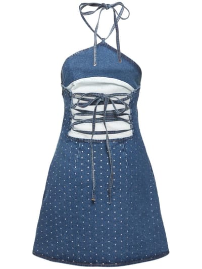 Giuseppe Di Morabito: Denim mini dress with crystals