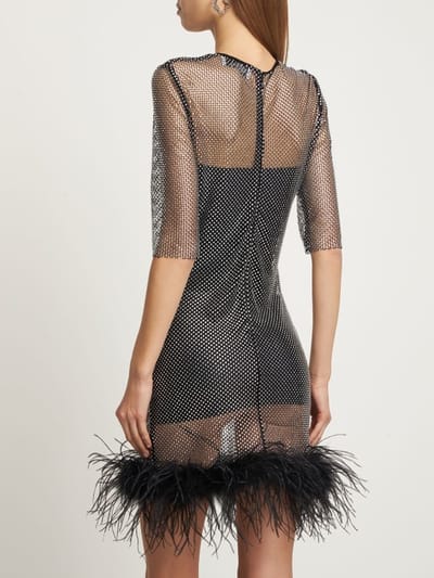 Giuseppe Di Morabito: Mini dress with crystals and feathers