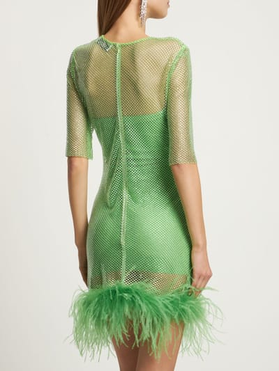 Giuseppe Di Morabito: Mini dress with crystals and feathers