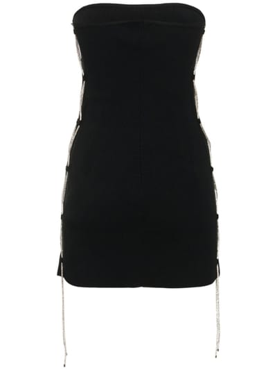 Giuseppe Di Morabito: Ribbed mini dress with crystals