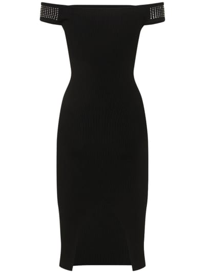 Giuseppe Di Morabito: Ribbed knit dress with crystals