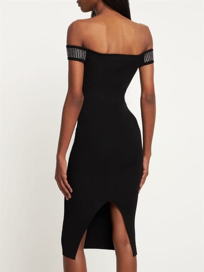 Giuseppe Di Morabito: Ribbed knit dress with crystals
