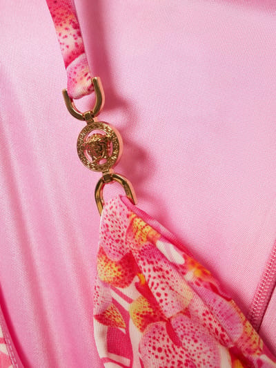 Versace: Vestido midi de punto estampado