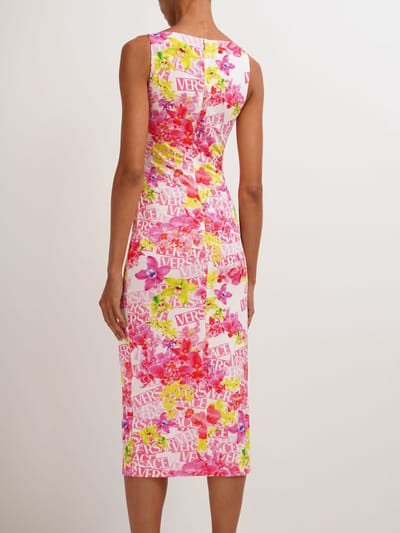 Versace: Vestido midi de punto estampado
