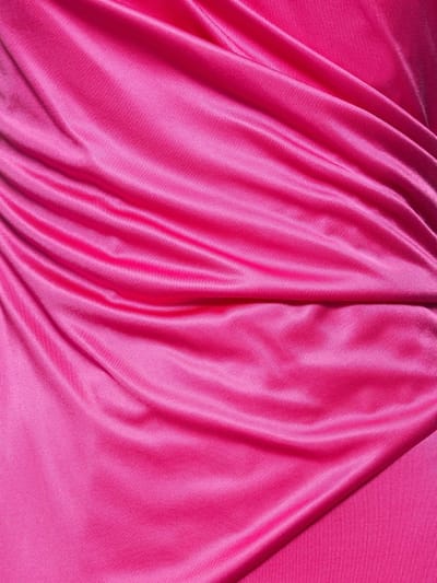 Versace: Vestido midi drapeado de raso