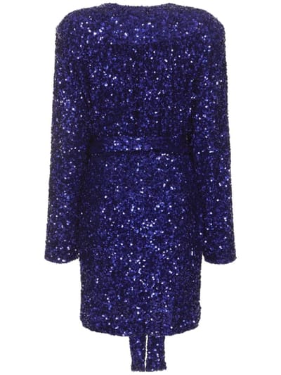Rotate: Sequin wrap mini dress