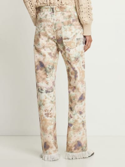 Marant Etoile: Palazzo-Hose aus Baumwolle mit Fransen