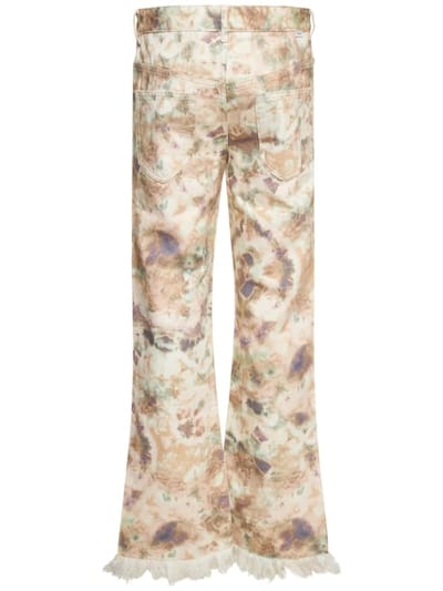 Marant Etoile: Palazzo-Hose aus Baumwolle mit Fransen