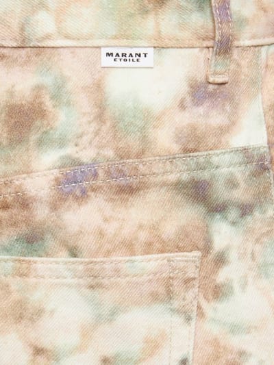 Marant Etoile: Palazzo-Hose aus Baumwolle mit Fransen