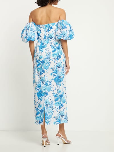 Borgo De Nor: Vestido midi de algodón con mangas abullonadas