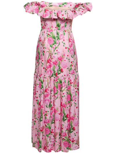 Borgo De Nor: Vestido largo de algodón con volantes