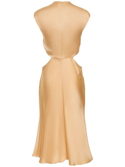 Stella McCartney: Midi-Satinkleid mit Cut-outs